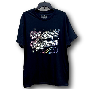 Rainbow Text "Very Mindful, Very Demure" Graphic T-Shirt - Size Large - NWT